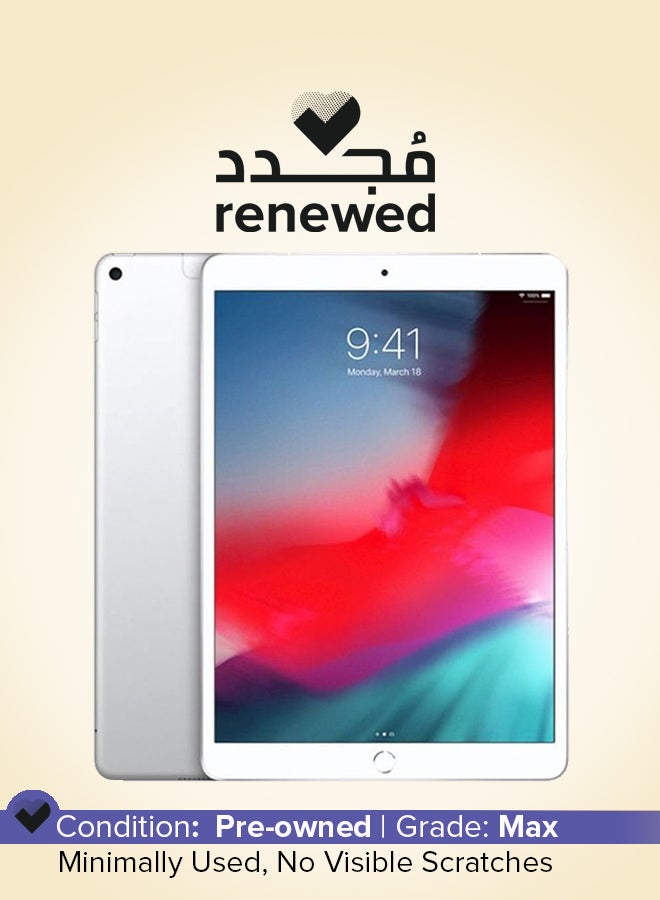 ابل  Renewed - iPad Air 2019 (3rd Gen) 10.5inch 64GB Wi-Fi Silver - Image 1
