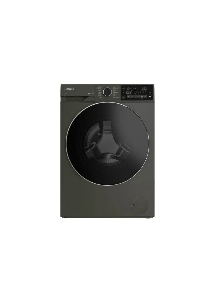 HITACHI Washing Machine 10 kg 1400 rpm Inverter with Steam Volcanic Gray BD-100XFVEM 10 kg BD-100XFVEM Volcanic Gray