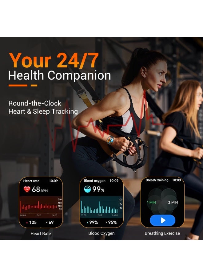 ارمفيت ساعة هالك 3 الذكية للرجال، شاشة AMOLED دائمة التشغيل، مكالمات بلوتوث، مقاومة للماء، ساعات لياقة بدنية متوافقة مع أندرويد و iOS - - Image 4