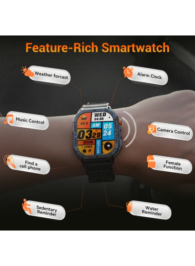 ارمفيت ساعة هالك 3 الذكية للرجال، شاشة AMOLED دائمة التشغيل، مكالمات بلوتوث، مقاومة للماء، ساعات لياقة بدنية متوافقة مع أندرويد و iOS - - Image 5