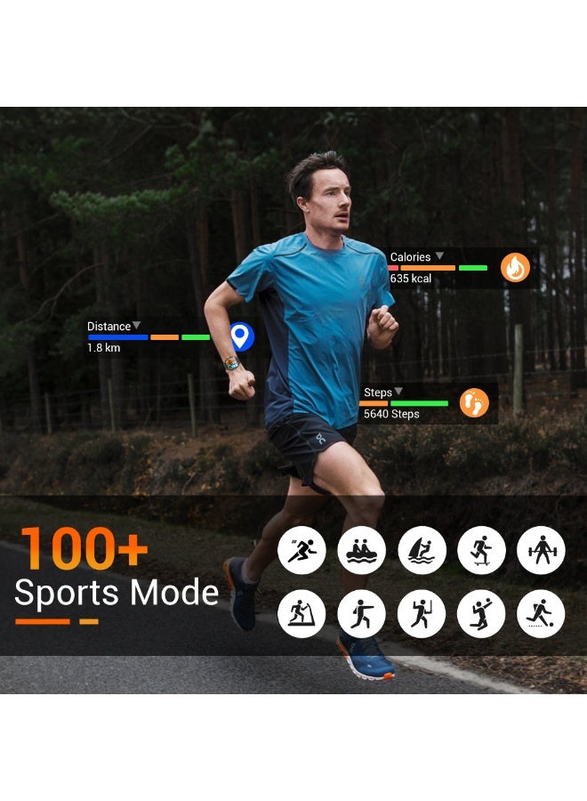 ارمفيت ساعة هالك 3 الذكية للرجال، شاشة AMOLED دائمة التشغيل، مكالمات بلوتوث، مقاومة للماء، ساعات لياقة بدنية متوافقة مع أندرويد و iOS - - Image 3