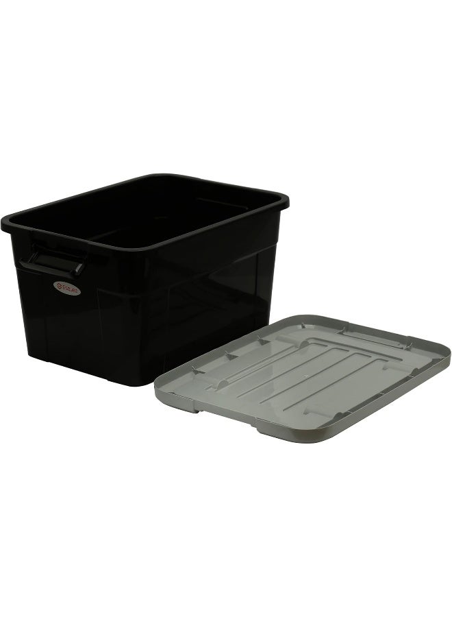 اسكيوب 65L Storage Box with Lockable Lid and Wheels black - Image 2