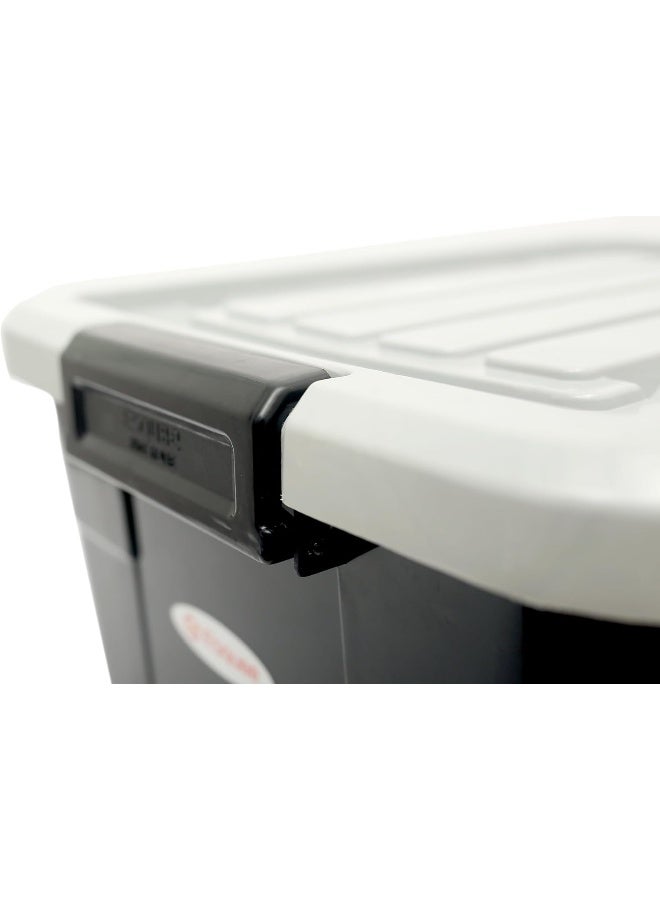 اسكيوب 65L Storage Box with Lockable Lid and Wheels black - Image 5
