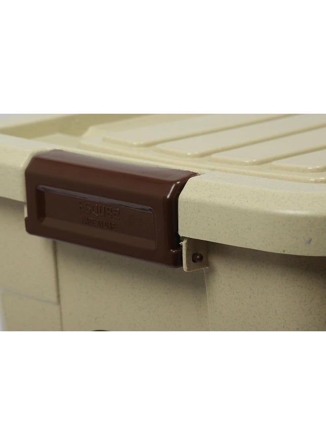 ESQUBE 40L Storage Box with Lockable Lid and Wheels beige - Image 5