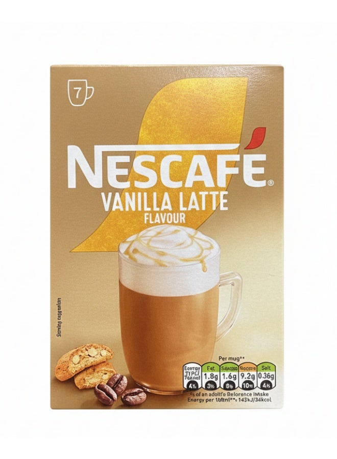 Nescafe Vanilla Latte Flavour Instant Coffee 7 Sachets x 18.5g 129.5grams Single - Image 1