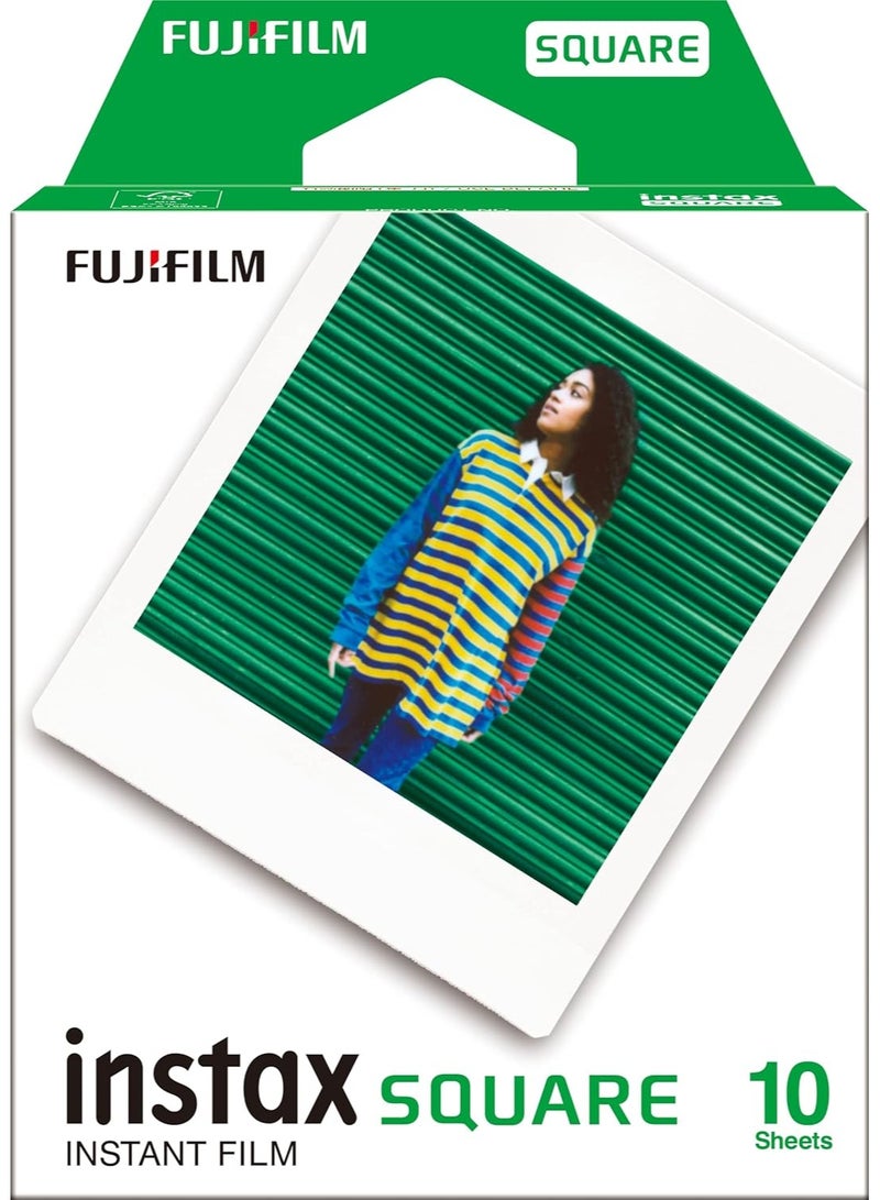 FUJIFILM Instax Square 10 Sheets Instant Film, Border - White - Image 2