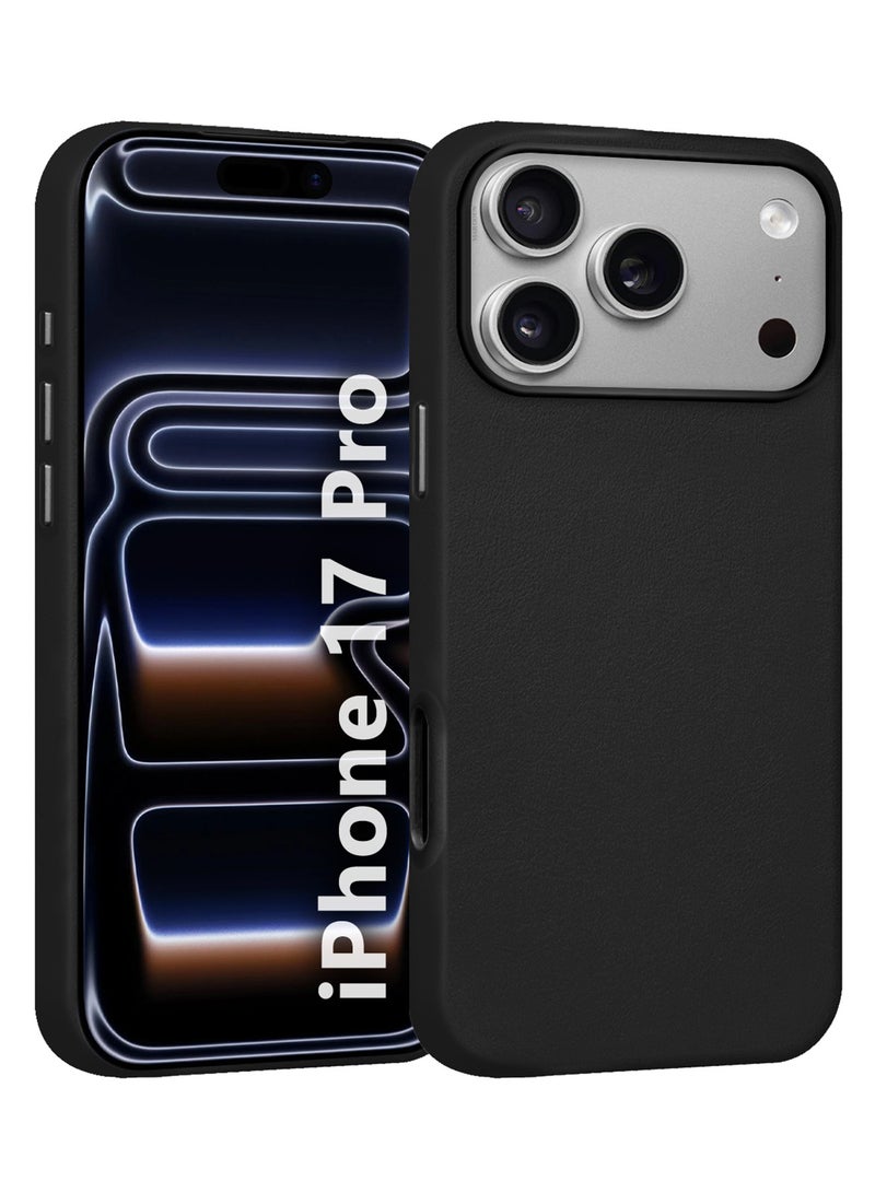 MARGOUN Leather Protective Case for iPhone 17 Pro - Shockproof - Matte - Anti-Slip - Waterproof - Sleek Design Black - Image 1