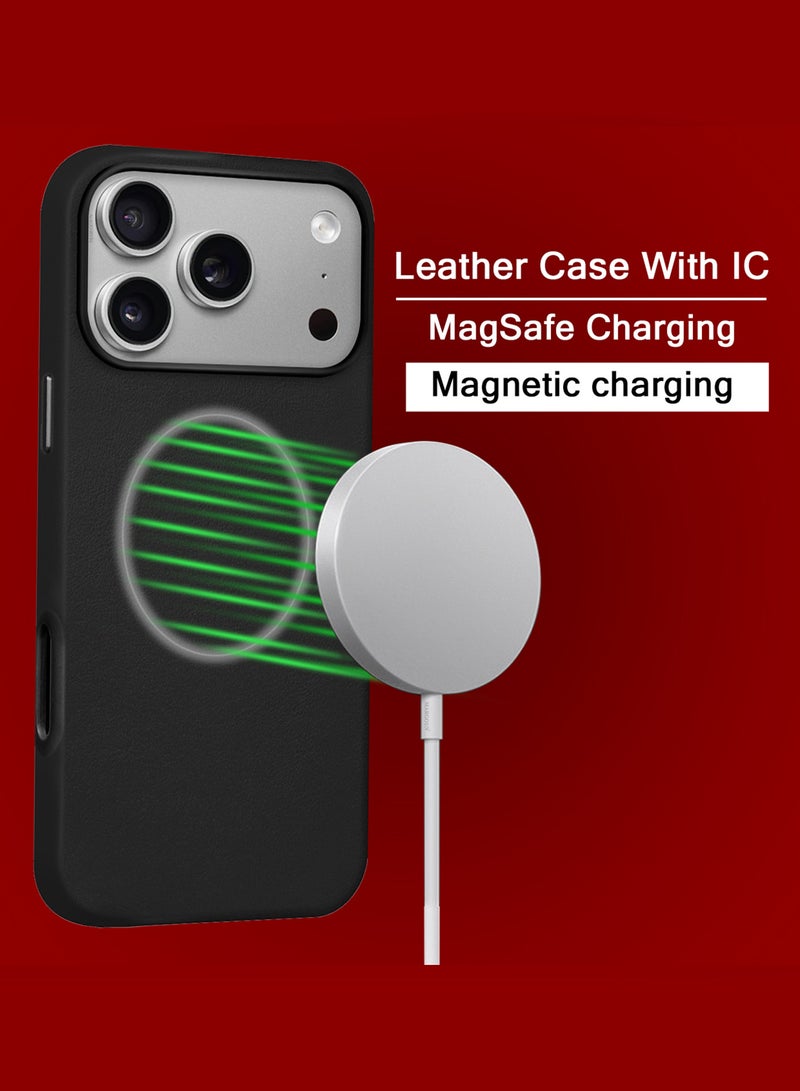 MARGOUN Leather Protective Case for iPhone 17 Pro - Shockproof - Matte - Anti-Slip - Waterproof - Sleek Design Black - Image 5