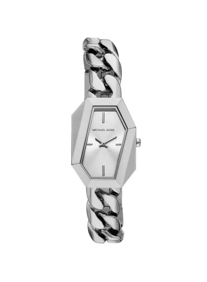 Michael Kors Women's Michael Kors MK4879 Women’s Stainless Steel Watch – Silver Dial & Silver Metal Strap | 24mm Circular Case | Quartz Movement | 30M Water Resistance - Image 1