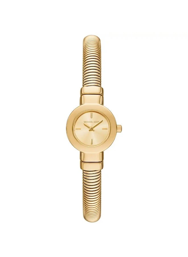 مايكل كورس Women's Michael Kors MK7527 Women’s Stainless Steel Watch – Gold Dial & Gold Strap | 21mm Circular Case | Quartz Movement | 30M Water Resistance - Image 1