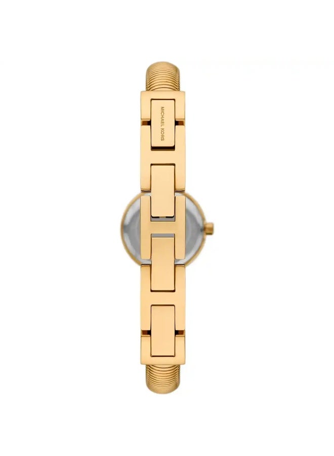 مايكل كورس Women's Michael Kors MK7527 Women’s Stainless Steel Watch – Gold Dial & Gold Strap | 21mm Circular Case | Quartz Movement | 30M Water Resistance - Image 2