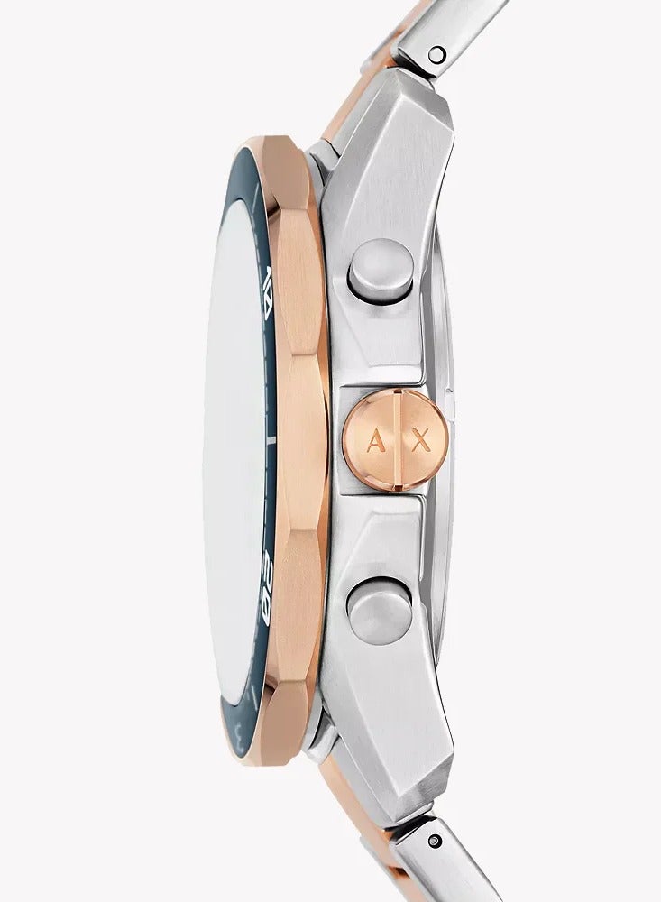 Armani Exchange Men's Armani Exchange AX1965 Men’s Two-Tone Stainless Steel Watch – 44mm Black Dial, Quartz Movement, 10 ATM Water Resistance - Image 2