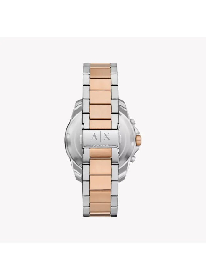 Armani Exchange Men's Armani Exchange AX1965 Men’s Two-Tone Stainless Steel Watch – 44mm Black Dial, Quartz Movement, 10 ATM Water Resistance - Image 3