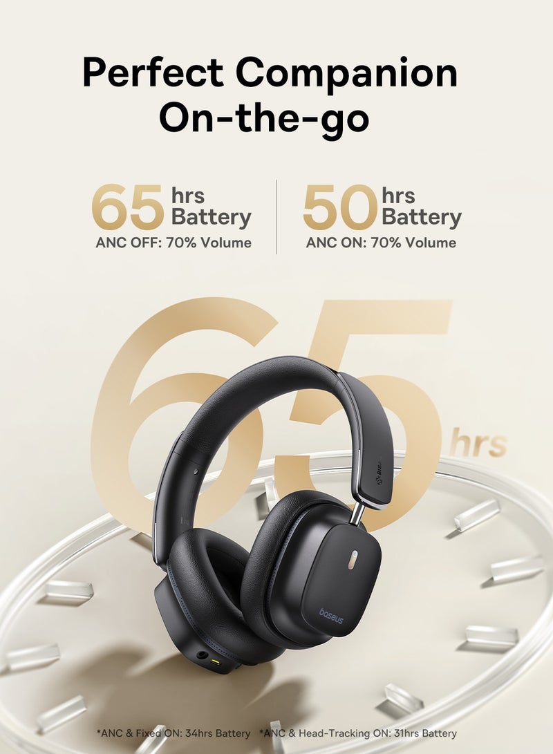 Baseus Bowie 30 Max – Premium Noise-Canceling Wireless Headphones (Cluster Black) BLACK - Image 5