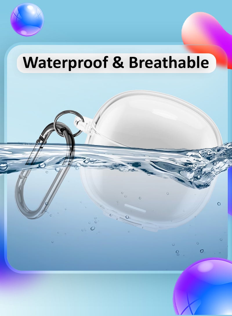 MARGOUN Transparent TPU Shield Case for Redmi Buds 6 Lite Case - with Anti-Scratch Protection and Detachable Carabiner - clear - Image 3