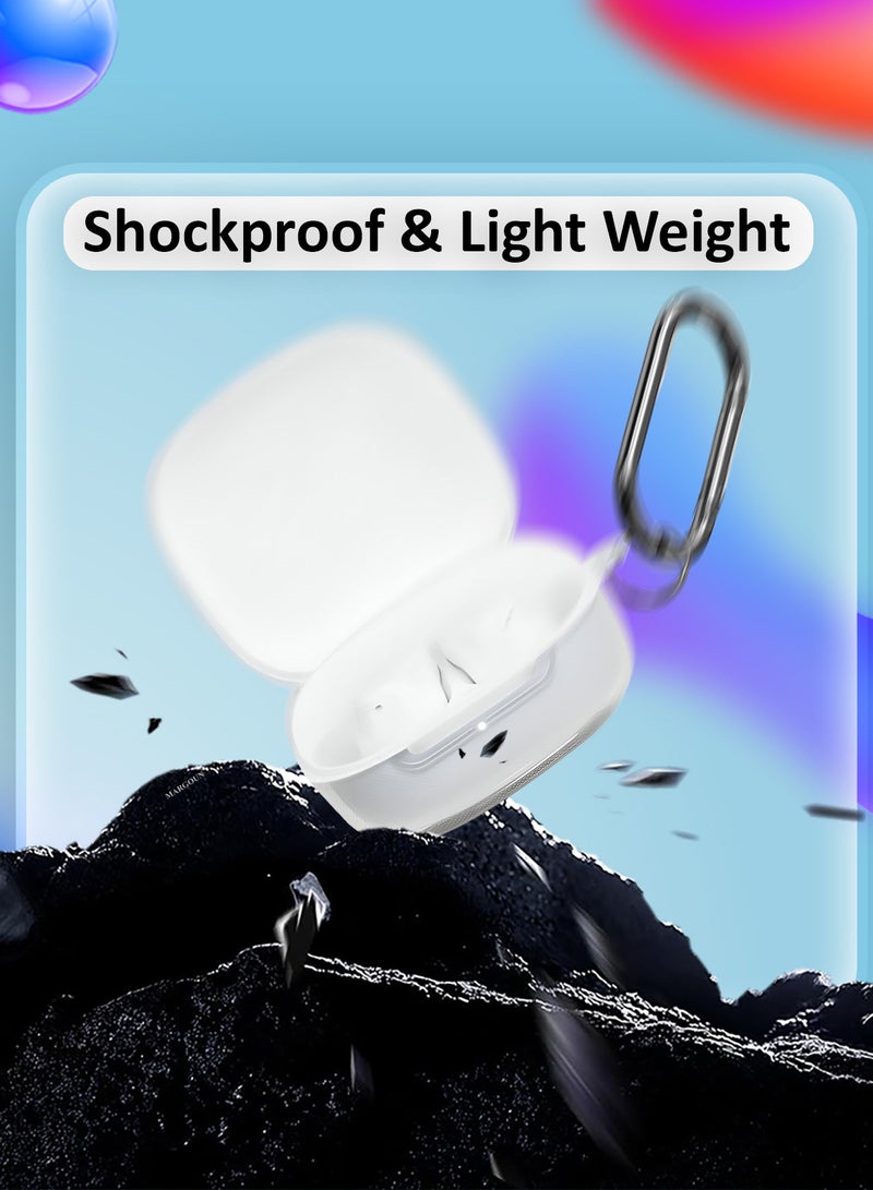 MARGOUN Transparent TPU Shield Case for Redmi Buds 6 Play Case - with Anti-Scratch Protection and Detachable Carabiner - clear - Image 3