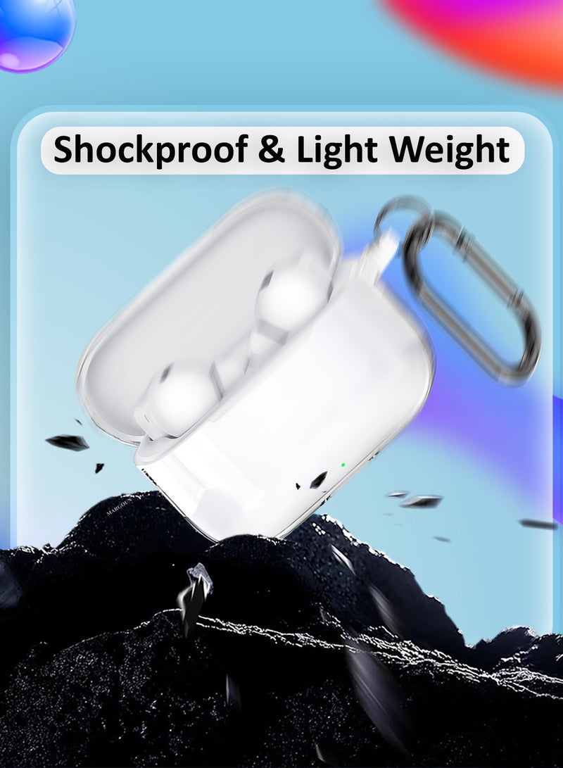 MARGOUN Transparent TPU Shield Case for Huawei Freebuds SE 4 Case - with Anti-Scratch Protection and Detachable Carabiner - clear - Image 3