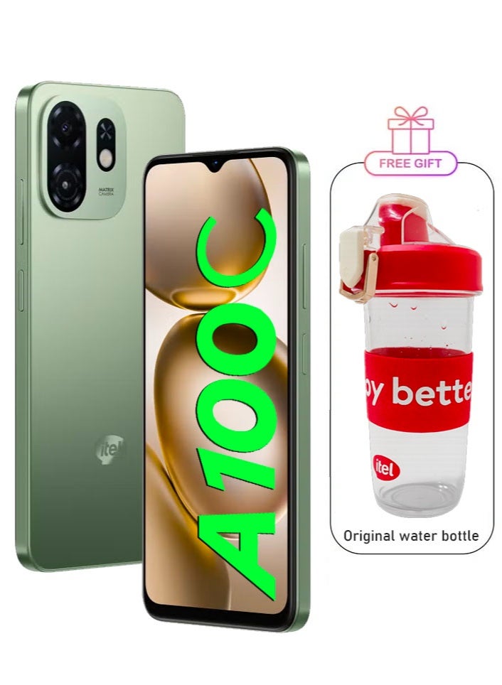 إيتيل A100c حرير أخضر 2+4 جيجابايت رام 64 جيجابايت 4G + هدية مجانية زجاجة itel - النسخة الشرق أوسطية - Image 1