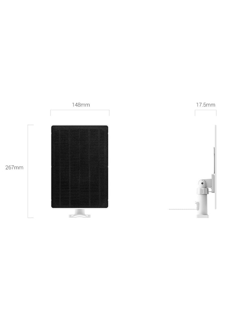 EZVIZ CS-PSP8 8W Solar Panel – 5.4V 1.48A Monocrystalline High-Efficiency 23.5% Solar Charger for EZVIZ Battery Cameras, IP65 Weatherproof, 3m Cable, Adjustable Wall/Pole Mount, Type-C Power | CS-PSP8-R100-3M - Image 2