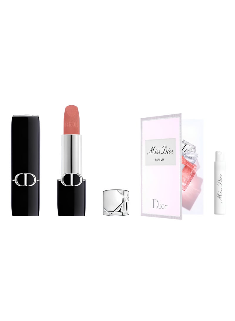ديور مجموعة هدايا ديور تتكون من (أحمر شفاه ديور 1.5 جرام + عطر ميس ديور 1 مل) - Image 1