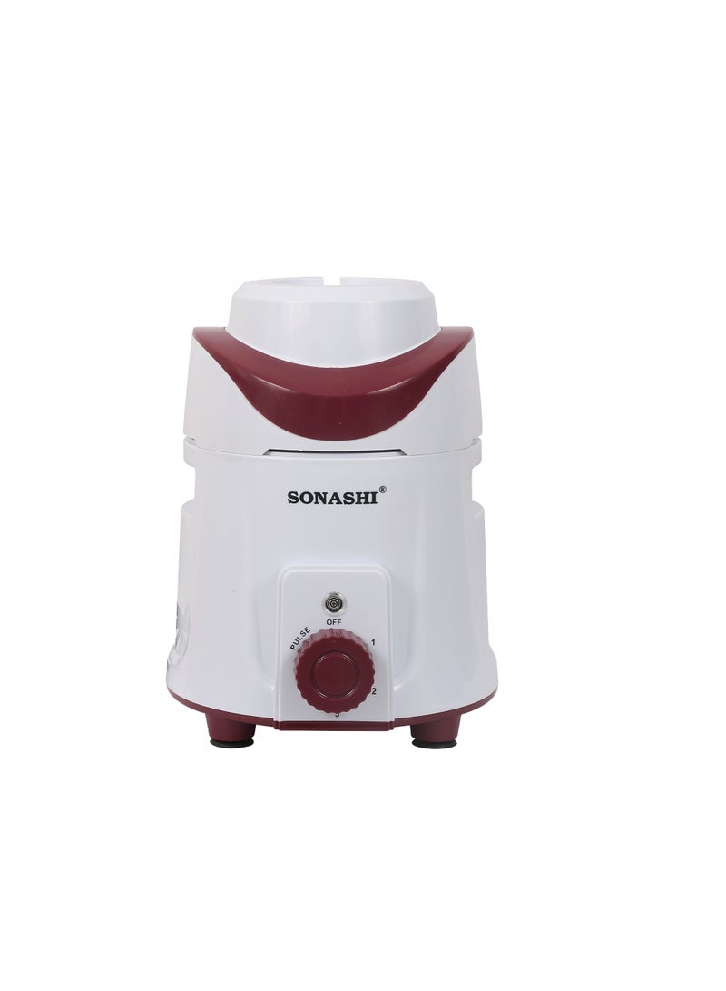 SONASHI 3-in-1 Mixer Grinder with Powerful 1200W Copper Motor | 1.8L Liquidizing Jar, 1.0L Dry Grinding Cup & 0.4L Chutney Cup | 3-Speed Control with Pulse Function | Stainless Steel Jars, Polycarbonate Lids & Heavy-Duty Kitchen Performance | SB-214 White 1.8 L 1200 W SB-214 white - Image 3