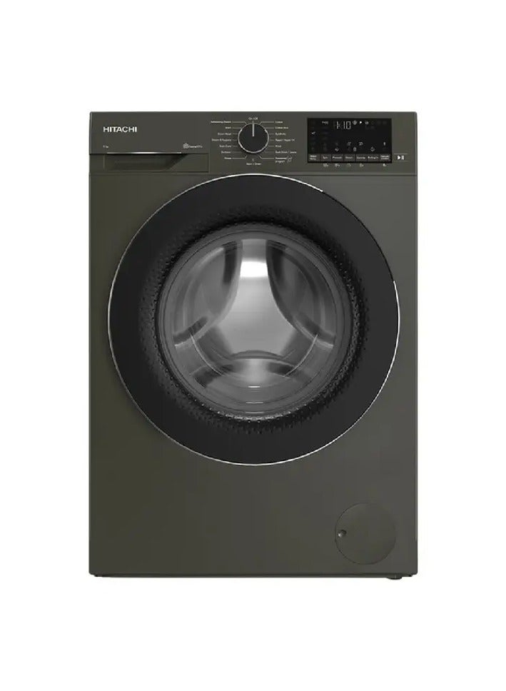 HITACHI Automatic Washing Machine 8 Kg Inverter Volcanic Gray BD-80YFVEM 8 kg BD-80YFVEM Volcanic Gray - Image 1