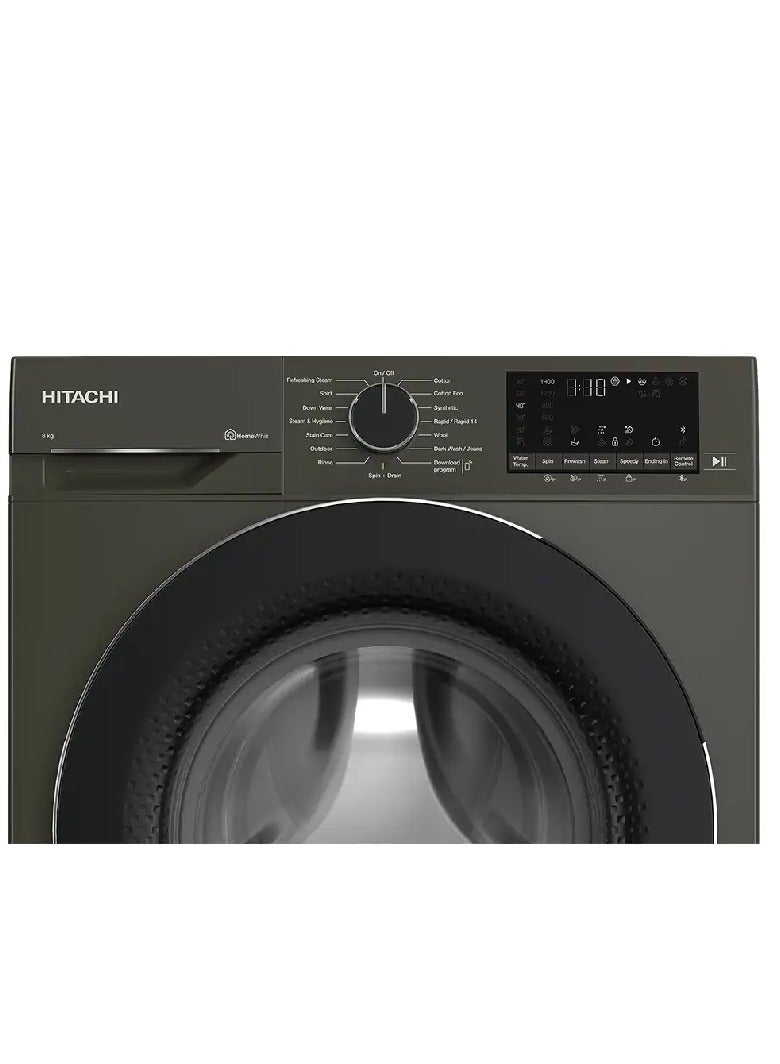 HITACHI Automatic Washing Machine 8 Kg Inverter Volcanic Gray BD-80YFVEM 8 kg BD-80YFVEM Volcanic Gray - Image 2