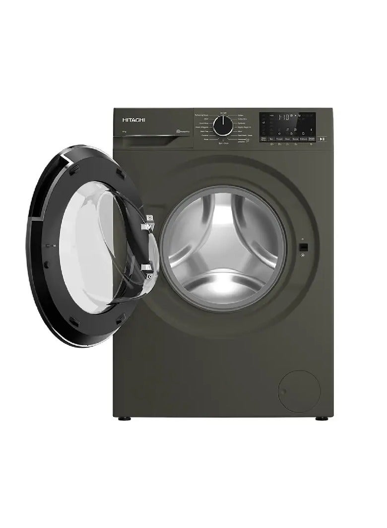HITACHI Automatic Washing Machine 8 Kg Inverter Volcanic Gray BD-80YFVEM 8 kg BD-80YFVEM Volcanic Gray - Image 3