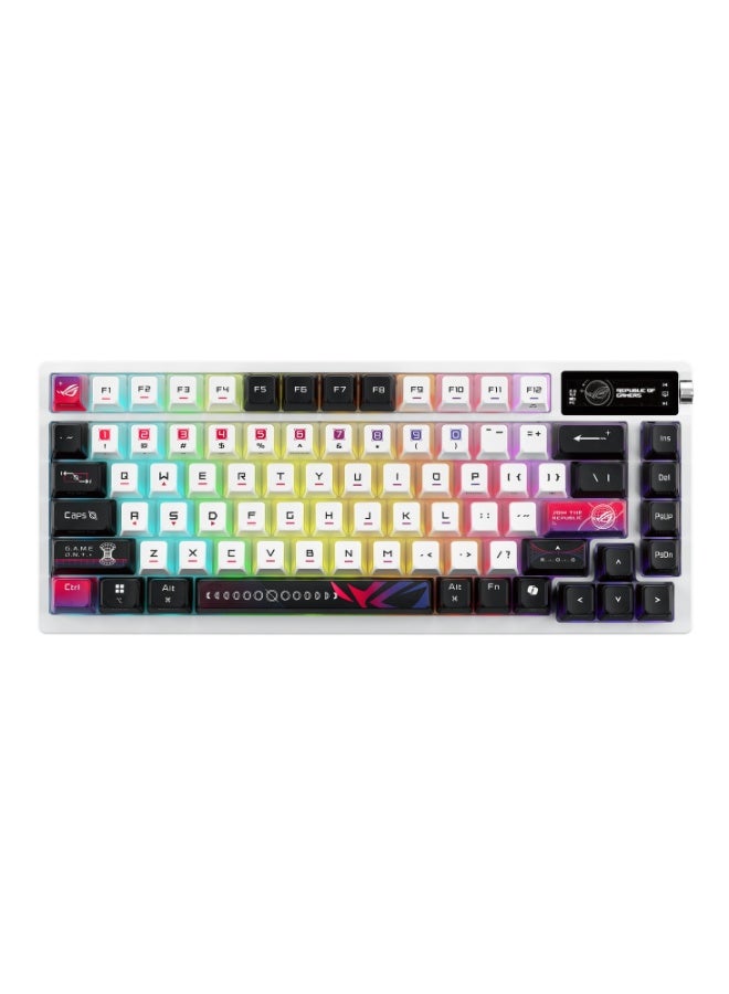 ASUS ROG Azoth X 75% Hot-Swappable Mechanical Gaming Keyboard – Hot-Swappable ROG NX V2 Switches, Per-Key RGB, OLED Display, Tri-Mode Wireless (Bluetooth/2.4 GHz) + USB-C, CNC Aluminum, Wrist Rest | 90MP044F-BKCA30 multicolour - Image 4