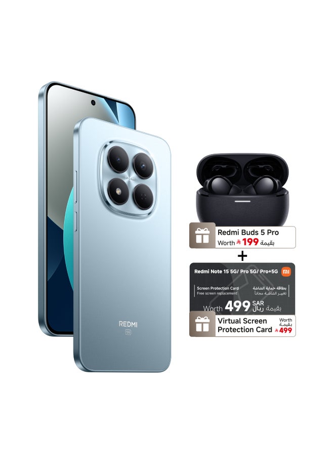 Xiaomi Redmi Note 15 Pro 5G Dual SIM+eSIM Glacier Blue 8GB RAM 256GB 5G with FREE Gifts (Buds 5 Pro + Virtual Screen Protection Card ) - Global Version - Image 1