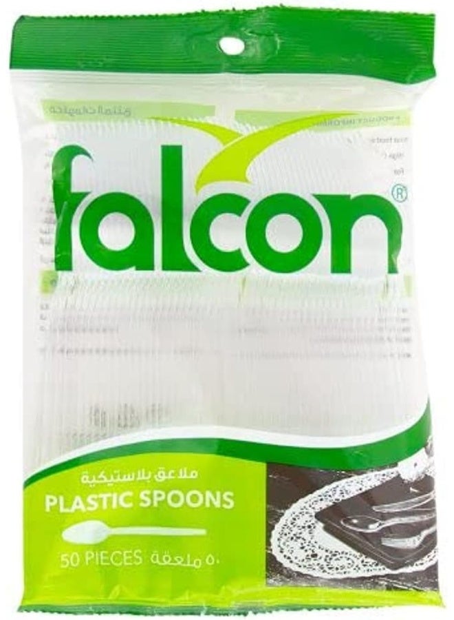 Falcon Pack Plastic Table Spoon, Clear Clear - Image 1