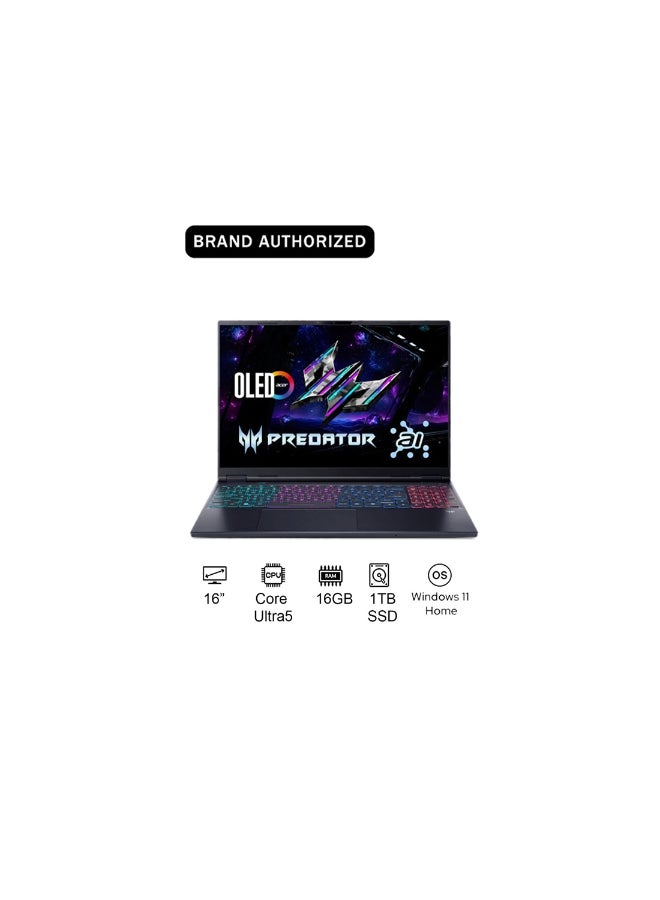 Acer Predator Helios Neo 16 Gaming Laptop 14th Gen Intel Core Ultra 9-275HX 24 Cores Upto 5.4GHz/16GB DDR5 6400MHz/1TB SSD/8GB NVIDIA®GeForce®RTX 5060/16" WQXGA IPS 180Hz/W11/WiFi-6 English Obsidian Black - Image 1
