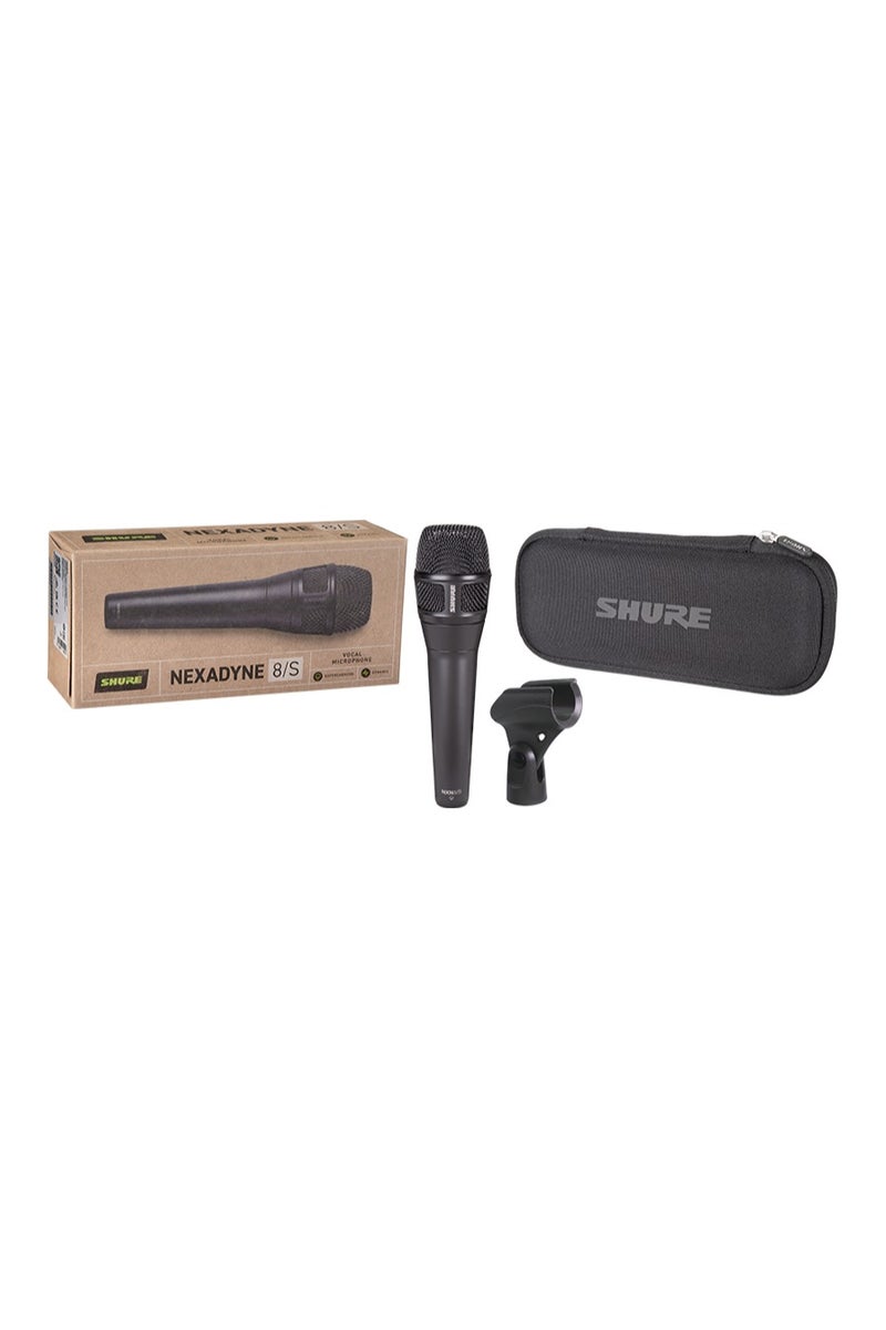 Shure Nexadyne 8/S - SuperCardioid Dynamic Vocal Microphone with Dual-Engine Technology, Focused Sound Capture, Reliability - Ideal for Vocalists Needing Maximum Isolation, Precise Sound Control NXN8/S black - Image 1