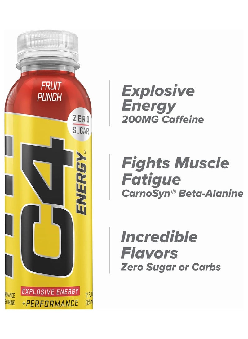 CELLUCOR C4 Energy Non-Carbonated Pre Workout - Fruit Punch - (Pack of 12) - Image 3