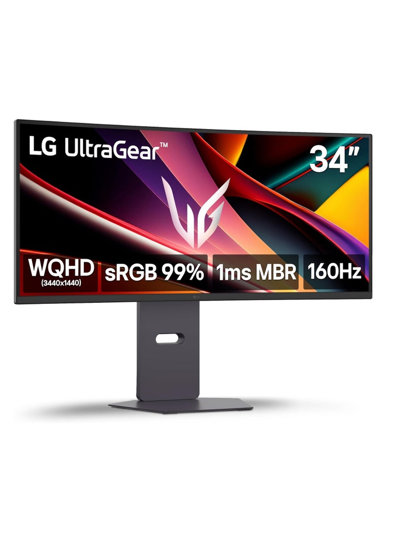 LG Ultragear 34G600A-B 34” WQHD Curved Gaming Monitor - 3440x1440, 160Hz, 1ms MBR, HDR10, FreeSync Premium, 99% sRGB, HDMI/DisplayPort Black - Image 1