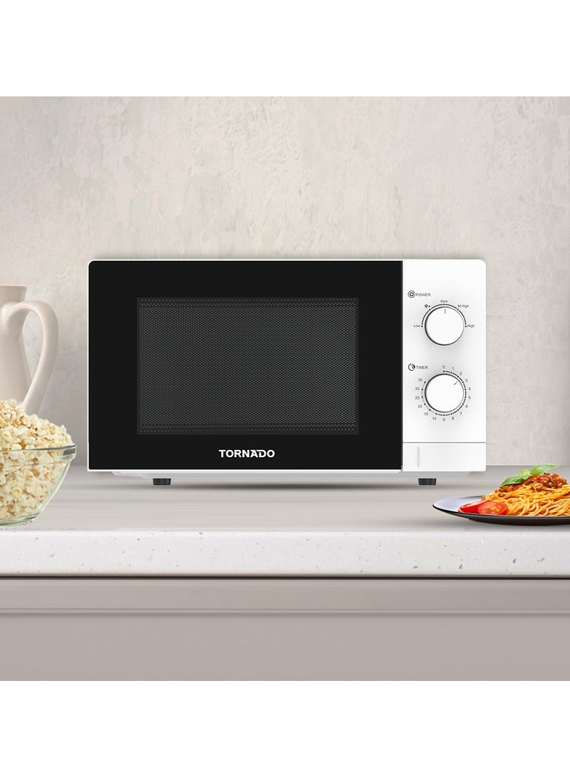 تورنيدو ميكروويف تورنادو 20 لتر سولو مع 5 مستويات طاقة، 700 واط، وظيفة إذابة، مؤقت 35 دقيقة، أبيض، TWMS-20-W-E - Image 5