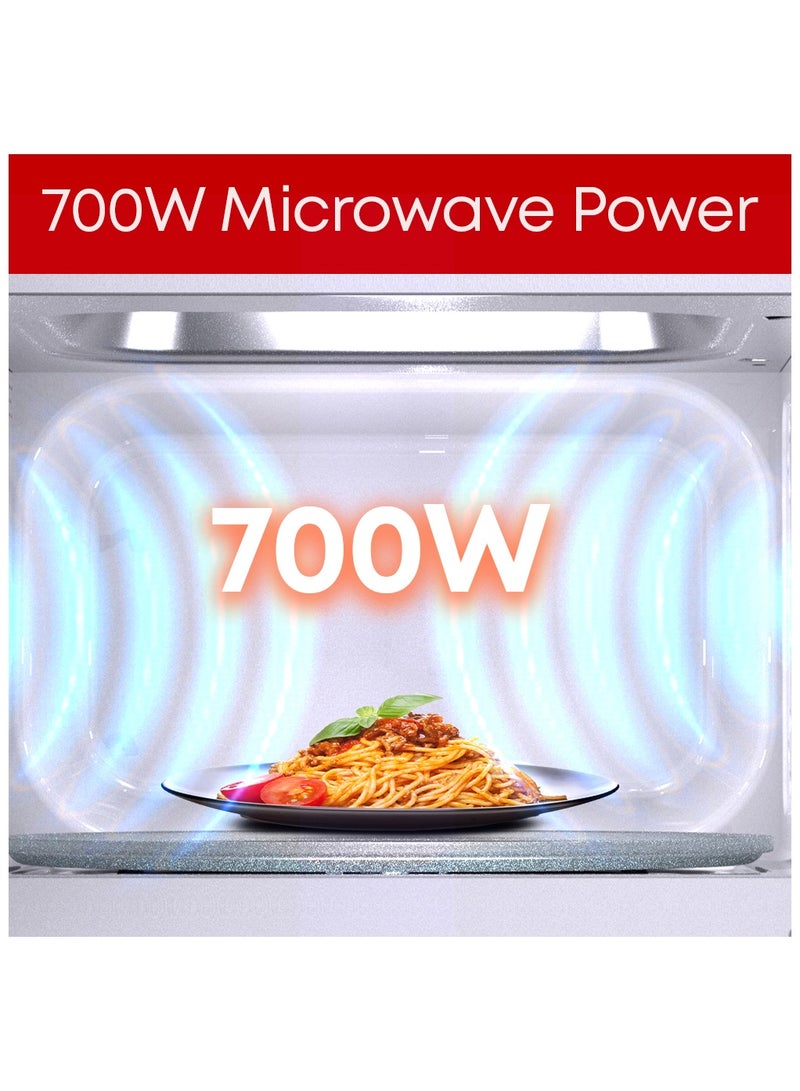 تورنيدو ميكروويف تورنادو 20 لتر سولو مع 5 مستويات طاقة، 700 واط، وظيفة إذابة، مؤقت 35 دقيقة، أبيض، TWMS-20-W-E - Image 2