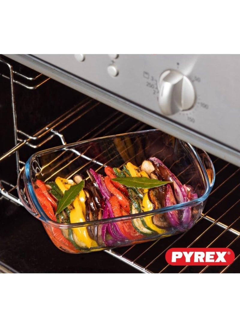 Pyrex Cook&Store-Set Of 2 Rectangular Dishes With Red Lids-1,2+2.5L " 23x15x7cm & 28x20x8 cm"cm - Image 2