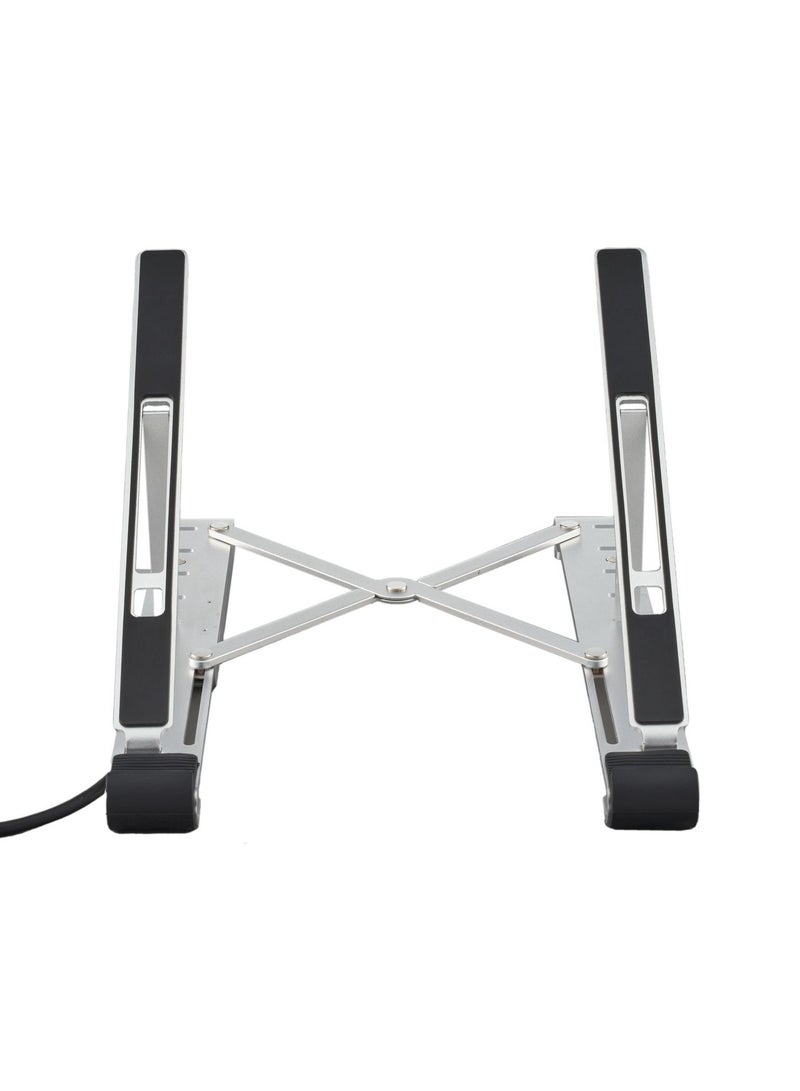 Acer Notebook Stand 6-in-1 Dock, 2 x USB-C, 2 x USB-A, 1 x HDMI (4K@30HZ), 1 x RJ45, PD 100W, silver - Image 1