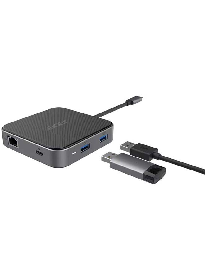 Acer 7-in-1 USB4 8K Multi Display Hub, 1 x HDMI, 1 x DP, 2 x USB3.2, 1 x USB-C, 1 x RJ45, 1 x 3.5mm Audio Port, black - Image 3