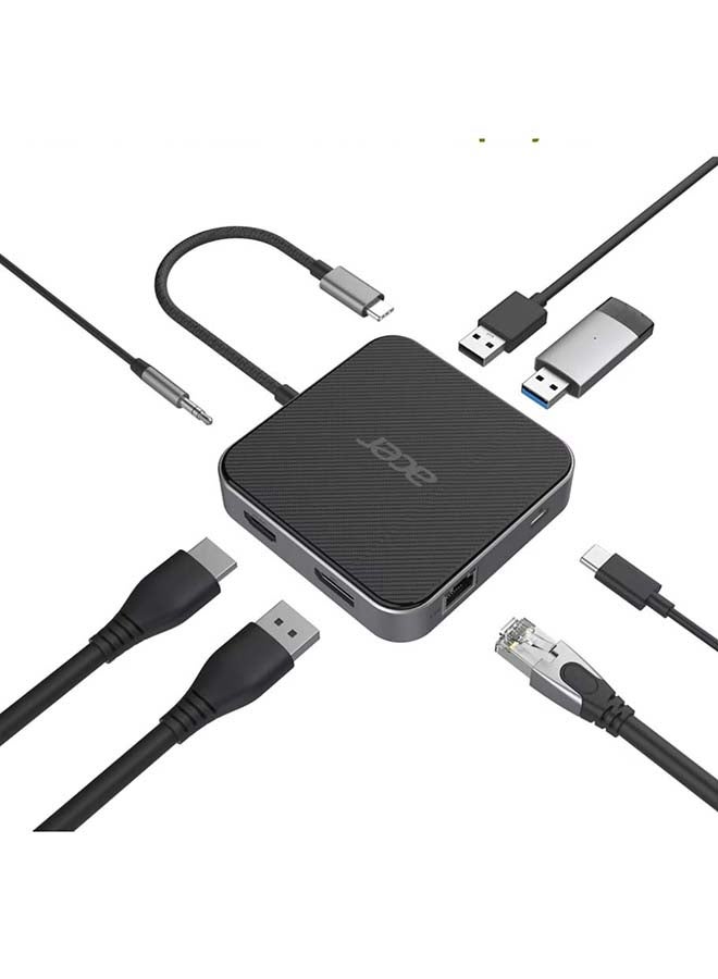 Acer 7-in-1 USB4 8K Multi Display Hub, 1 x HDMI, 1 x DP, 2 x USB3.2, 1 x USB-C, 1 x RJ45, 1 x 3.5mm Audio Port, black - Image 5
