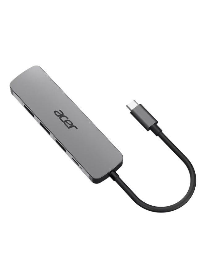 أيسر Acer 5-in-1 USB-C Hub,  3 x  USB 3.0 5Gbps Ports, 1 x HDMI Port (4K@60Hz), 1 x USB-C 100W PD Port, silver - Image 1