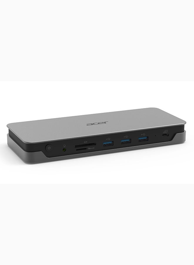 Acer 13-in-1 USB-C Mini-Dock and Notebook Stand, 3 x USB3, 1x USB-C 100W PD, 1 x SD/TF, 2 x HDMI (4k@60HZ), 1 x DP, 1 x  RJ45, 1 x 3.5mm Audio Port, Dark Grey - Image 3