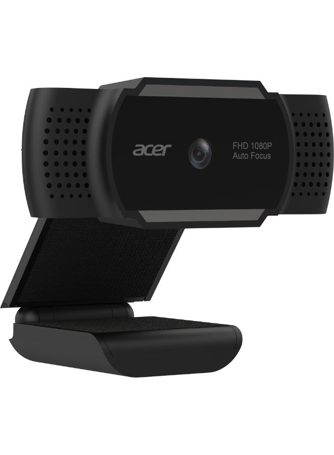 Acer USB Webcam FHD ,Full HD (1920 x 1080) Resolution, 2MP lens, Automatic fixed focus and zoom, Built-in digital microphone, 360° rotating clip-on stand, Windows & Chrome compatible, black - Image 2