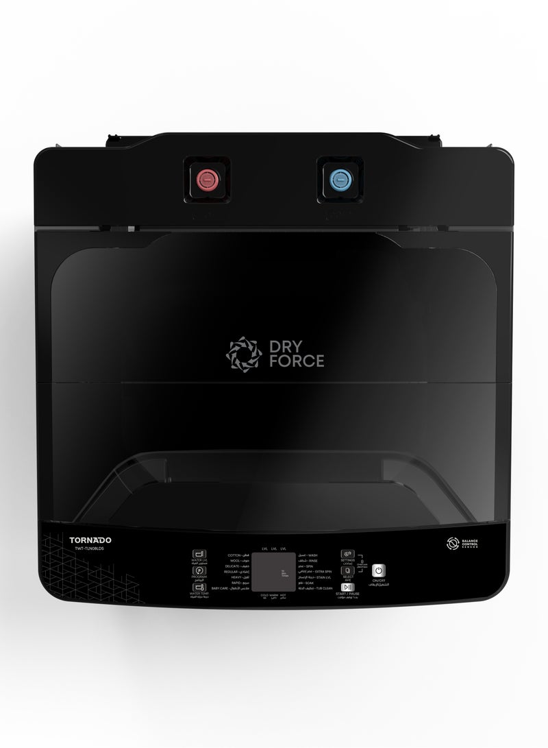 تورنيدو غسالة ملابس أوتوماتيكية بالكامل سعة 8 كجم تحميل علوي مع مضخة، تحكم تلقائي في عدم التوازن، تشغيل صامت، غسيل سريع، أسطوانة من الفولاذ المقاوم للصدأ، قفل للأطفال - - Image 4