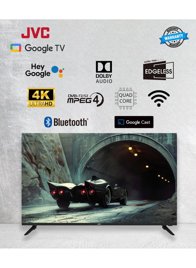 جي في سي تلفاز جوجل الذكي 50 بوصة 4K UHD بدون حواف | صوت دولبي، بلوتوث، جهاز تحكم صوتي "مرحبًا جوجل"، جوجل كاست، DVB-T2/S2 – LT-50N7165 - Image 2