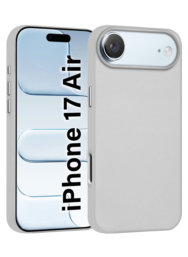 MARGOUN Leather Protective Case for iPhone 17 Air - Shockproof - Matte - Anti-Slip - Waterproof - Sleek Design Natural Titanium-1 - Image 1