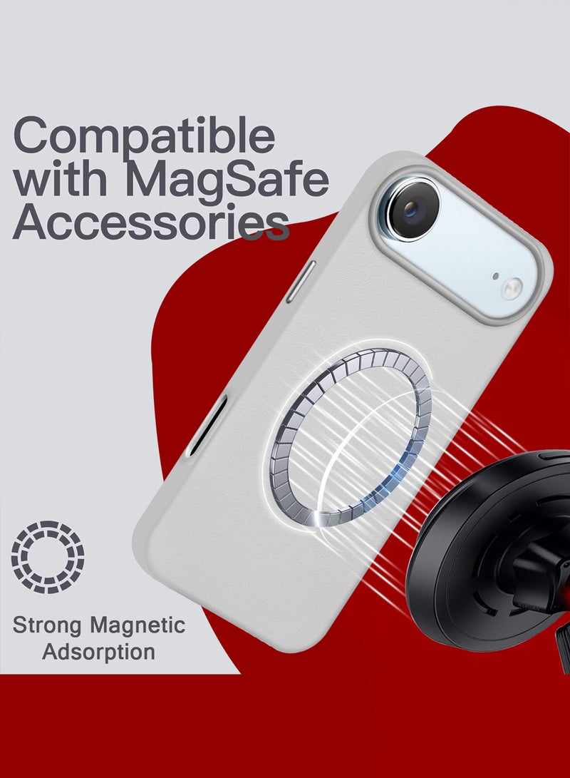 MARGOUN Leather Protective Case for iPhone 17 Air - Shockproof - Matte - Anti-Slip - Waterproof - Sleek Design Natural Titanium-1 - Image 2