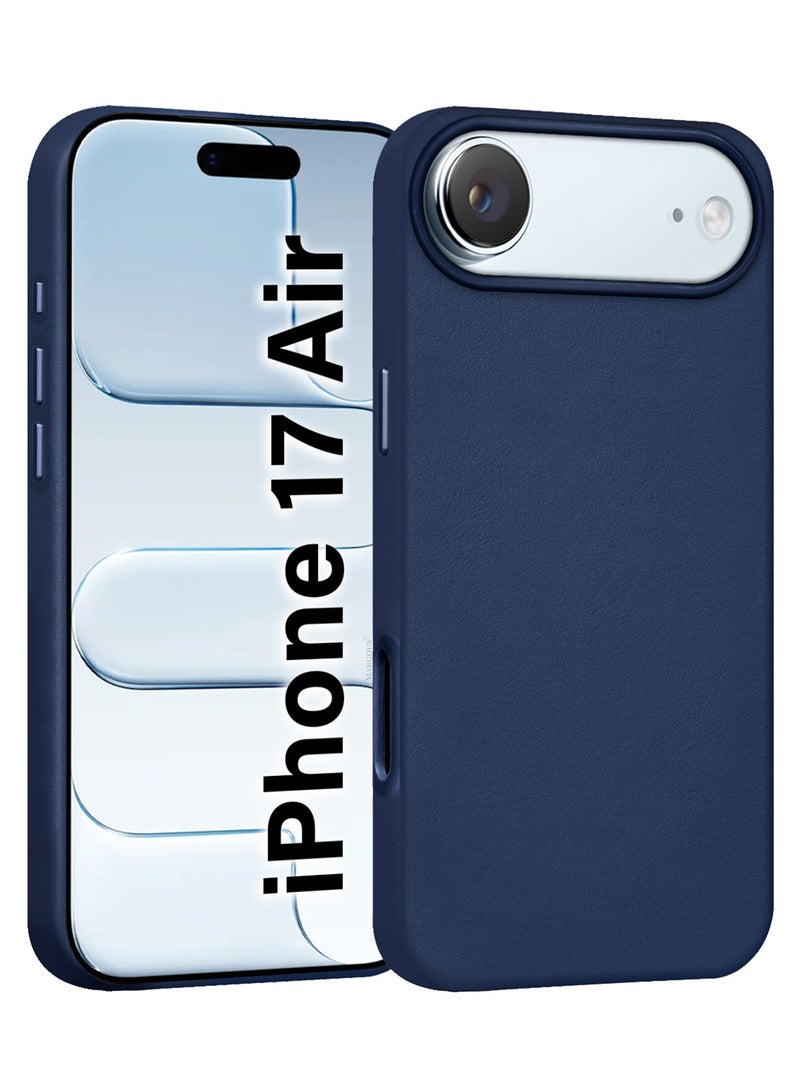 MARGOUN Leather Protective Case for iPhone 17 Air - Shockproof - Matte - Anti-Slip - Waterproof - Sleek Design Deep Blue-1 - Image 1