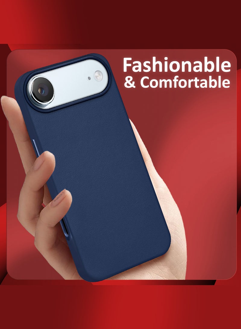 MARGOUN Leather Protective Case for iPhone 17 Air - Shockproof - Matte - Anti-Slip - Waterproof - Sleek Design Deep Blue-1 - Image 5